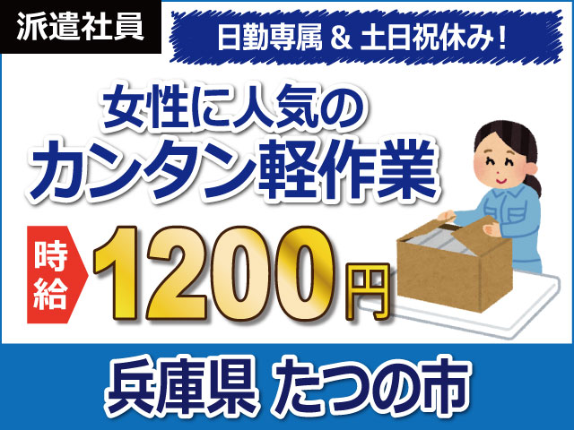 兵庫県たつの市、求人、検査・梱包作業	
